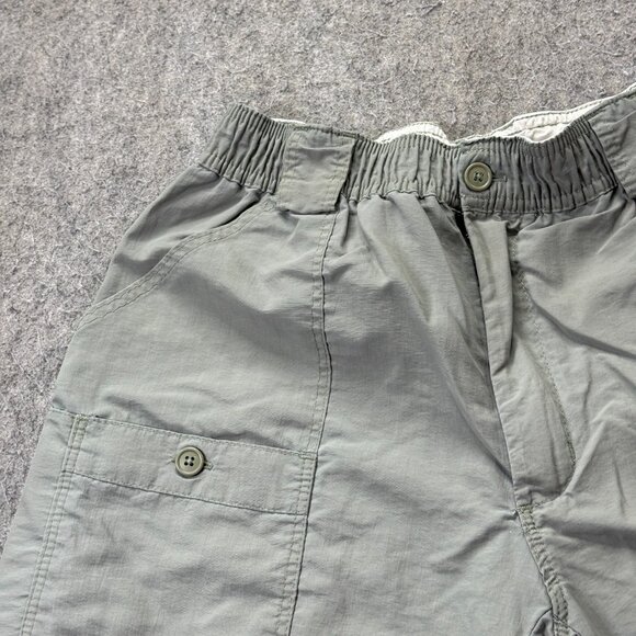 AFTCO Shorts Men 32 Green Nylon Cargo Elastic 8" M01 Original Fishing b118 - Picture 2 of 14